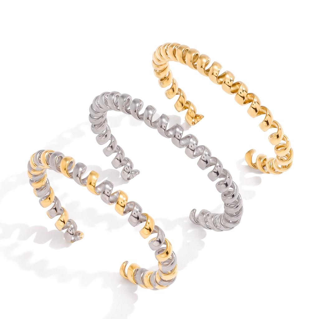 Youthway Minimalist Wire Chain Cuff Bracelet For Women  Gold Plated Stainless Steel Open Bangle Simple Fashion Jewelry Gift