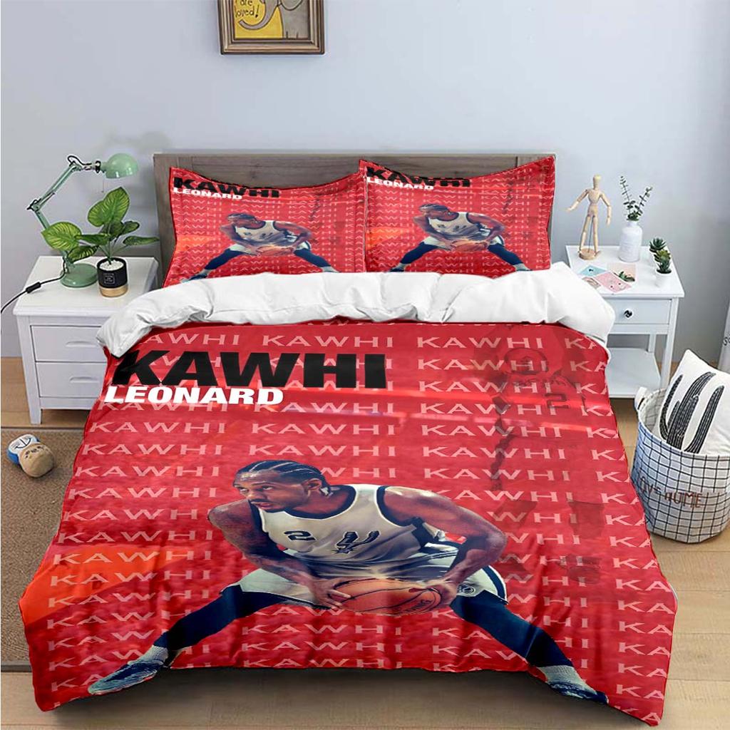 Fashion No2 Basketball Star K-Kawhi L-Leonard Print Bedding Sets Bed Supplies Set Duvet Cover Bed Comforter Set Bedding Set Gift