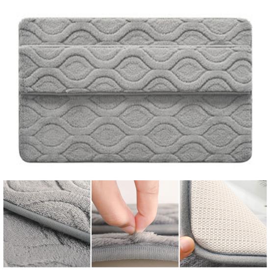 Absorbent Bathroom Mat Fluffy Doormat Foot Drying Mat Slip Resistant Backing