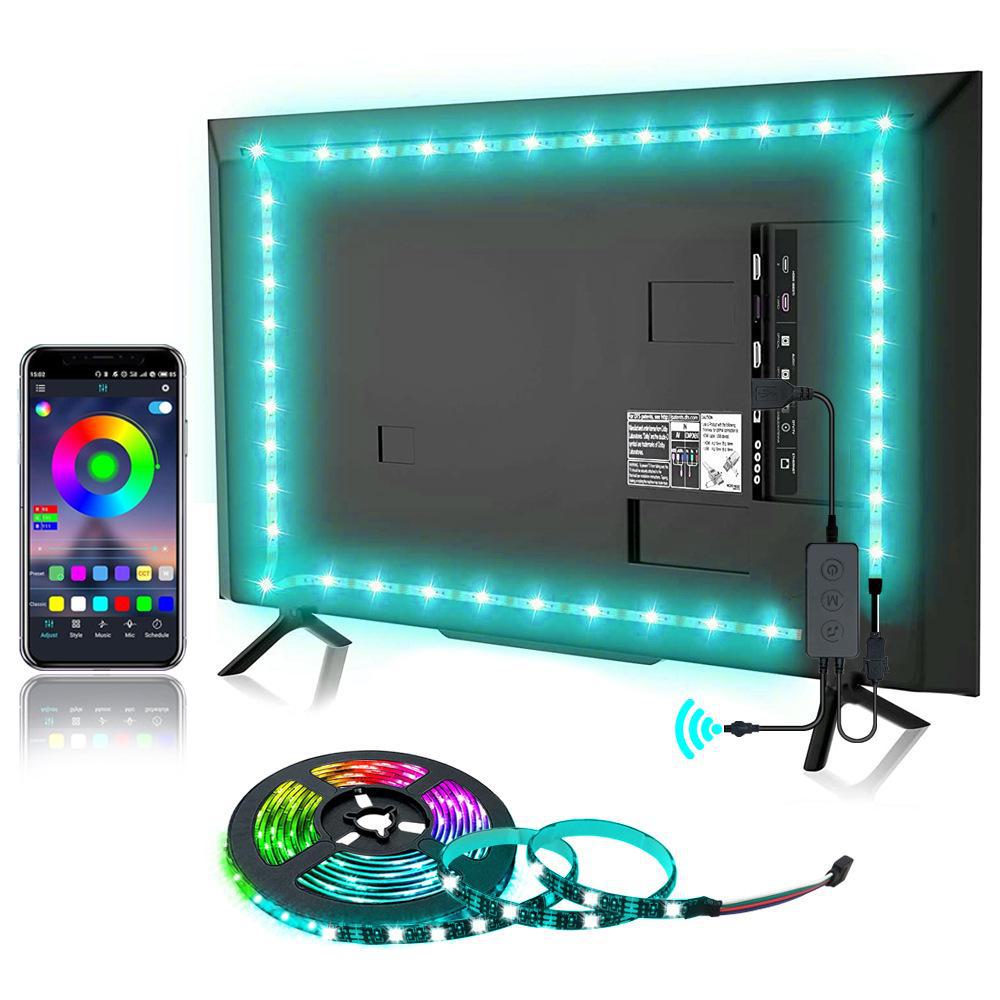 5V USB LED TV Backlight Strip with 5050 RGB, Bluetooth Music Sync, Voice Control, and Mobile App Control