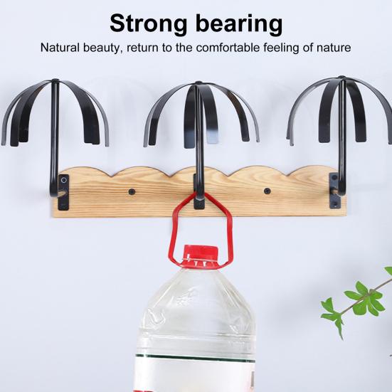 Wall Mounted Wig Hanger Rack Wooden Storage Organizer Strong Load-bearing Simple Installation Wig Display Holder