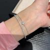 French-style light luxury half-rim diamond bracelet with a smooth surface, plated in platinum, simple and exquisitely crafted, versatile and