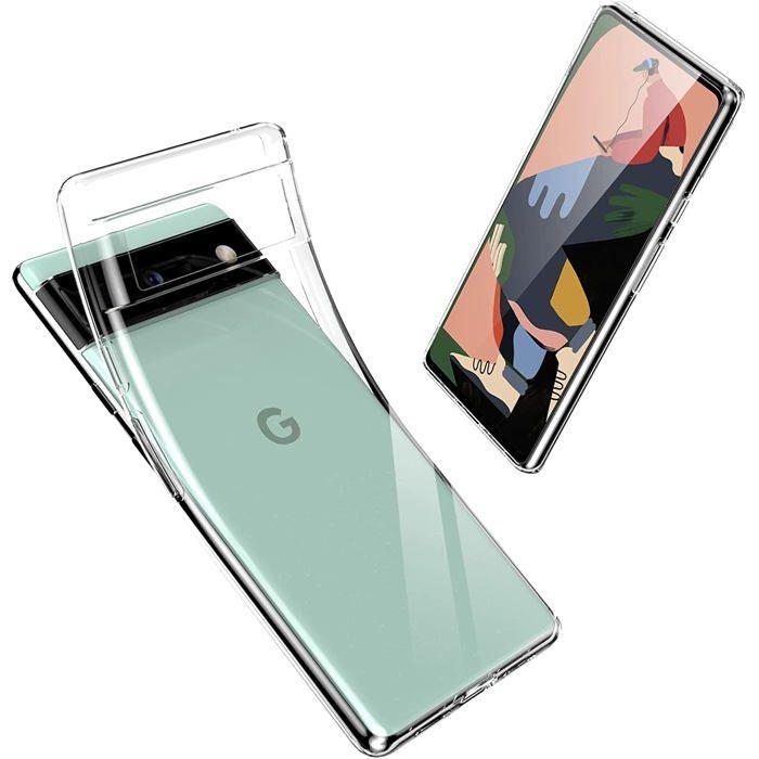 Coque et tour de cou pour Google Pixel 6 - TPU Souple Transparent Cordon Noir réglable Phonillico®