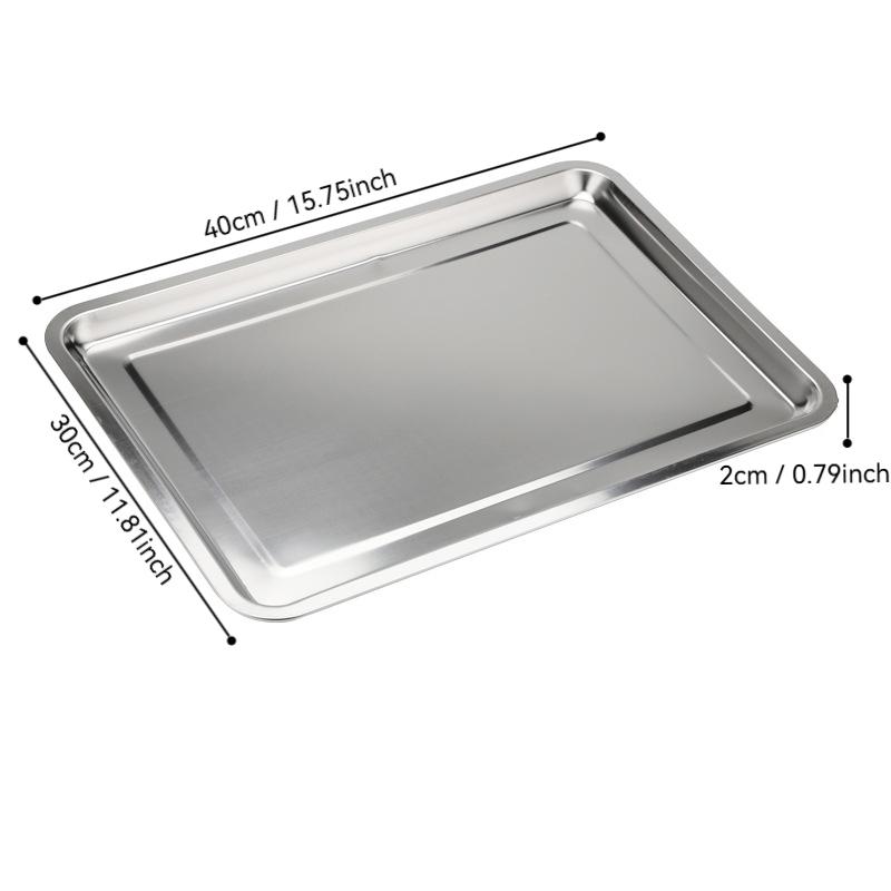 Kitchen Stainless Steel Thicken Food Storage Tray Rectangle Sausage Fruits Dish Hotel Metal Dinnerware Baking Pastry Pans Plate