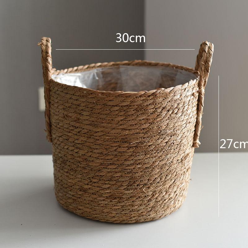 Oversized Straw Pot Extra Large Potted Plant Green Plant Flower Basket Plant Basket Woven Floor-to-Floor Indoor Bonsai