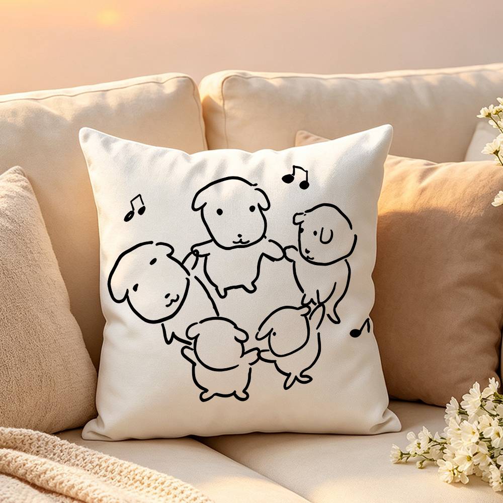 Kawaii Gganadi Dog Pillow Case Pattern Printed Pillowcase For Living Room Sofa Cushion Cover
