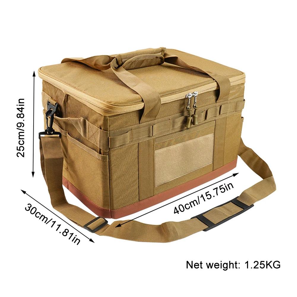 Camping Storage Bag Picnic Supply Handbag Large Capacity Picnic Tableware Organizer Shoulder Bag Outdoor Collapsible Storage Box