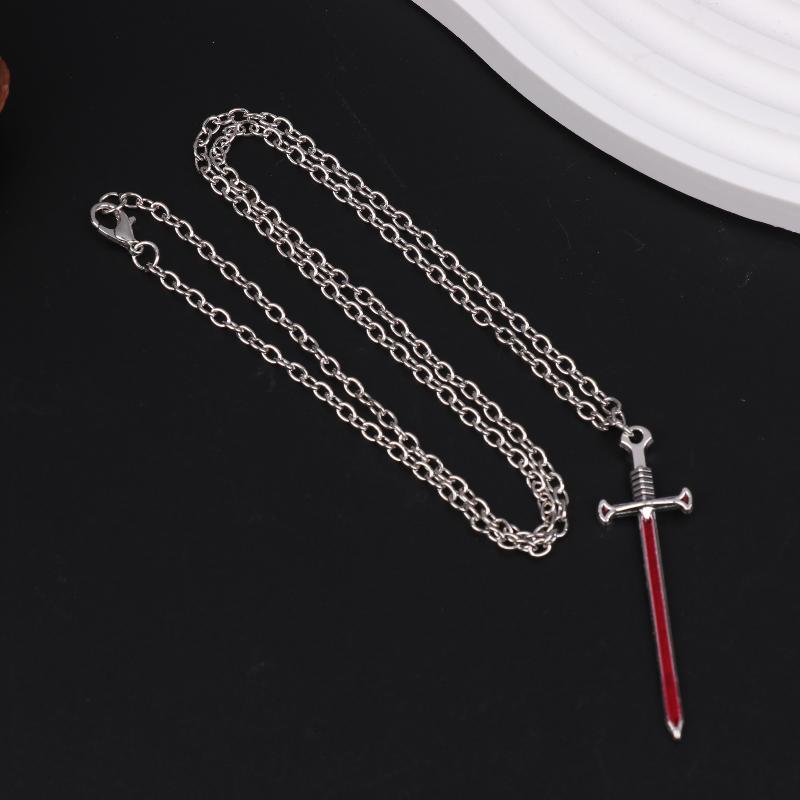 Modisches Und Schönes Simuliertes Schwert Herz Halsketten-Set Elegante Herren Und Damen Pulloverkette Schlüsselbein Kette Partnergeschenk