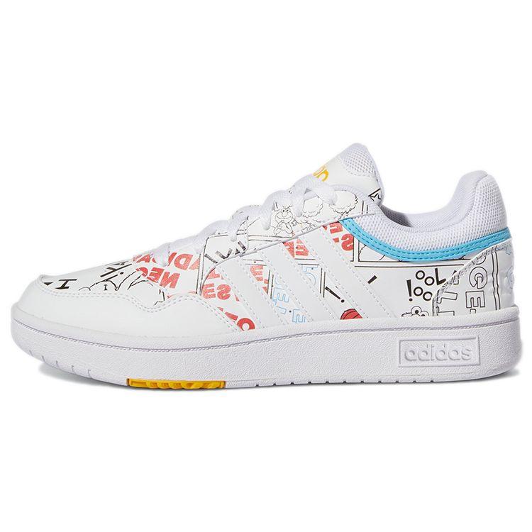 Adidas Neo Hoops 3.0 Comfortable Sesame Street Collaboration Slip Resistant Durable Low Top Skate Shoes Women sneaker White GW6990