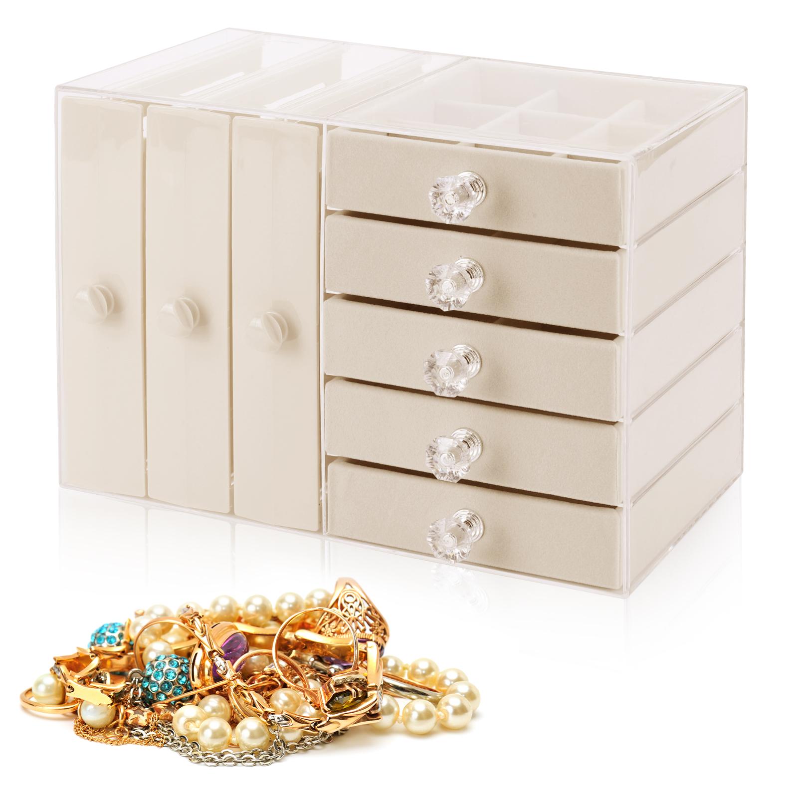 

Necklace Organizer Multifunctional Earring Storage Box Large Capacity Earring Organizer Box for Bedroom Dressing Table United States