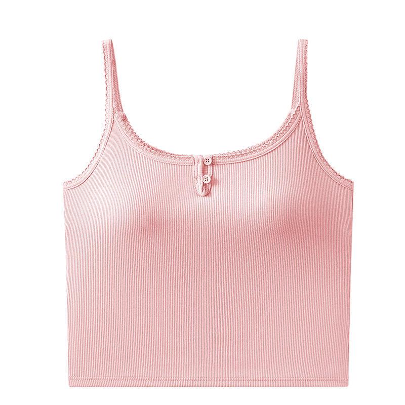 Women s White Camisole Vest with Built-In Bra and Stylish Back - 2026 Medium