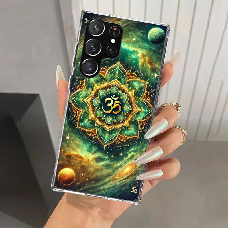 Coque de téléphone Mandala Chakra Insist Yoga pour Samsung Galaxy S26 S24 S23 Ultra S25 Edge S22 S21 Plus S20 FE + Coque souple imprimée