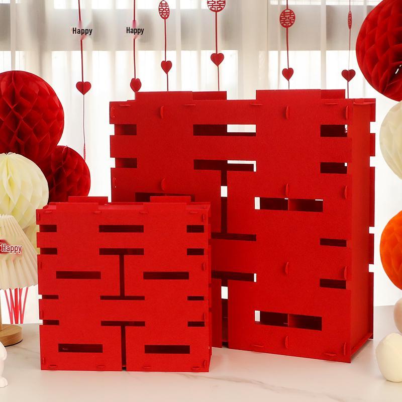 Double Happiness 3D Wedding Ornament & Sticker Set for Bedroom and Living Room Decor
