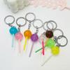 Llaveros Colgantes de Piruleta de Simulación Accesorios de Llavero con Forma de Caramelo de Colores