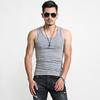 Pánská přiléhavá bezrukávová vesta s kulatým výstřihem - Prodyšná, elastická, jednobarevná letní sportovní vesta