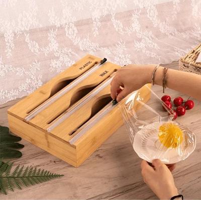 Bamboo Cling Film & Foil Cutter Storage Box