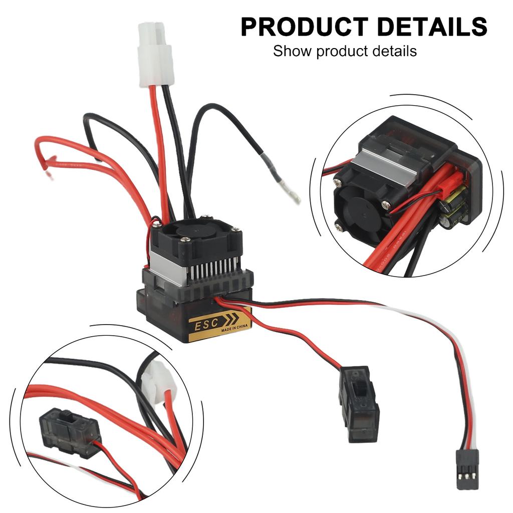 Black Red Brush Motor Speed Controller ESC With Fan Forward Current 600A Powerful Performance Versatile Compatibility
