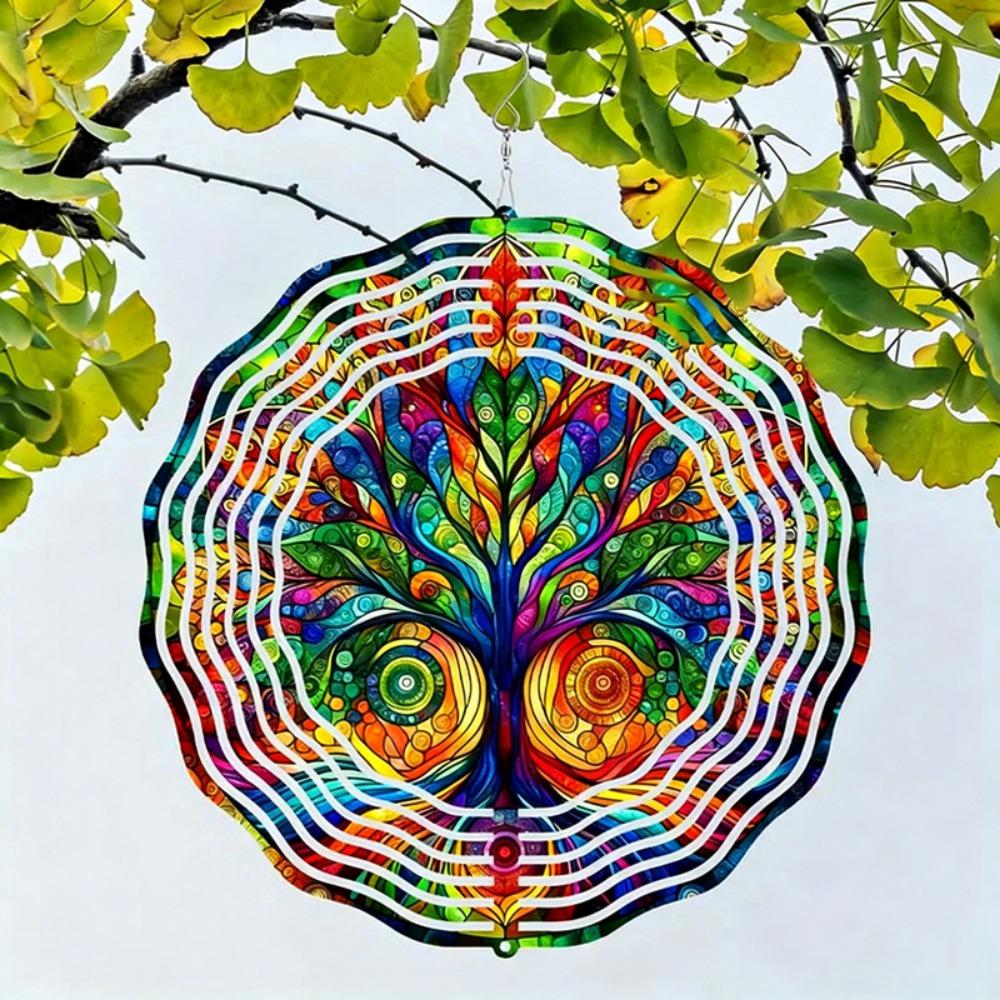 10 Stile 3D Dynamischer Rotierender Windspiel Metall 10cm Regenbogen Tunnel-Stil Windrad Bunter Libellen