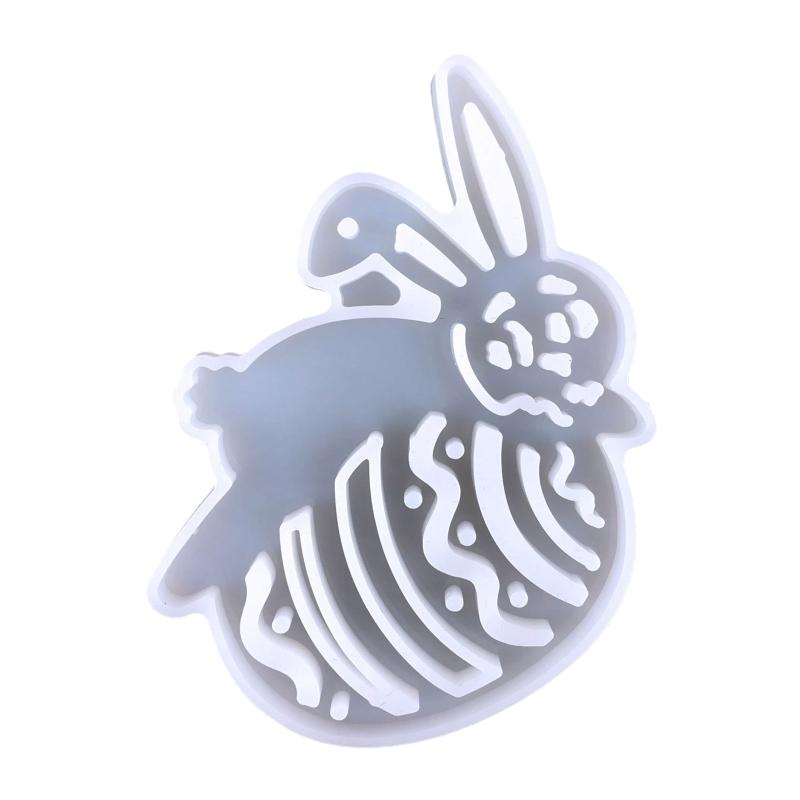 Diy Easter Egg Bunny for Key Pendant Decorative Silicone Mold Easter Day Series Charms Resin Casting Mold for Home Decor