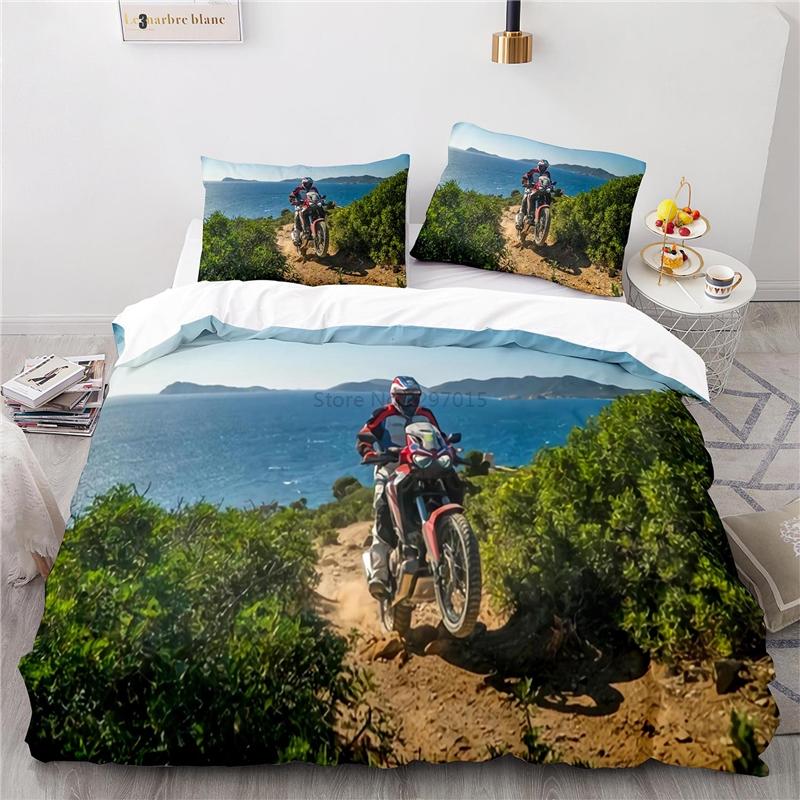 Stunt Off-road Motorcycle 3d Printed Bedding Set Duvet Cover Set with Pillowcase Twin Full Queen King Size Bedclothes Bed Linen