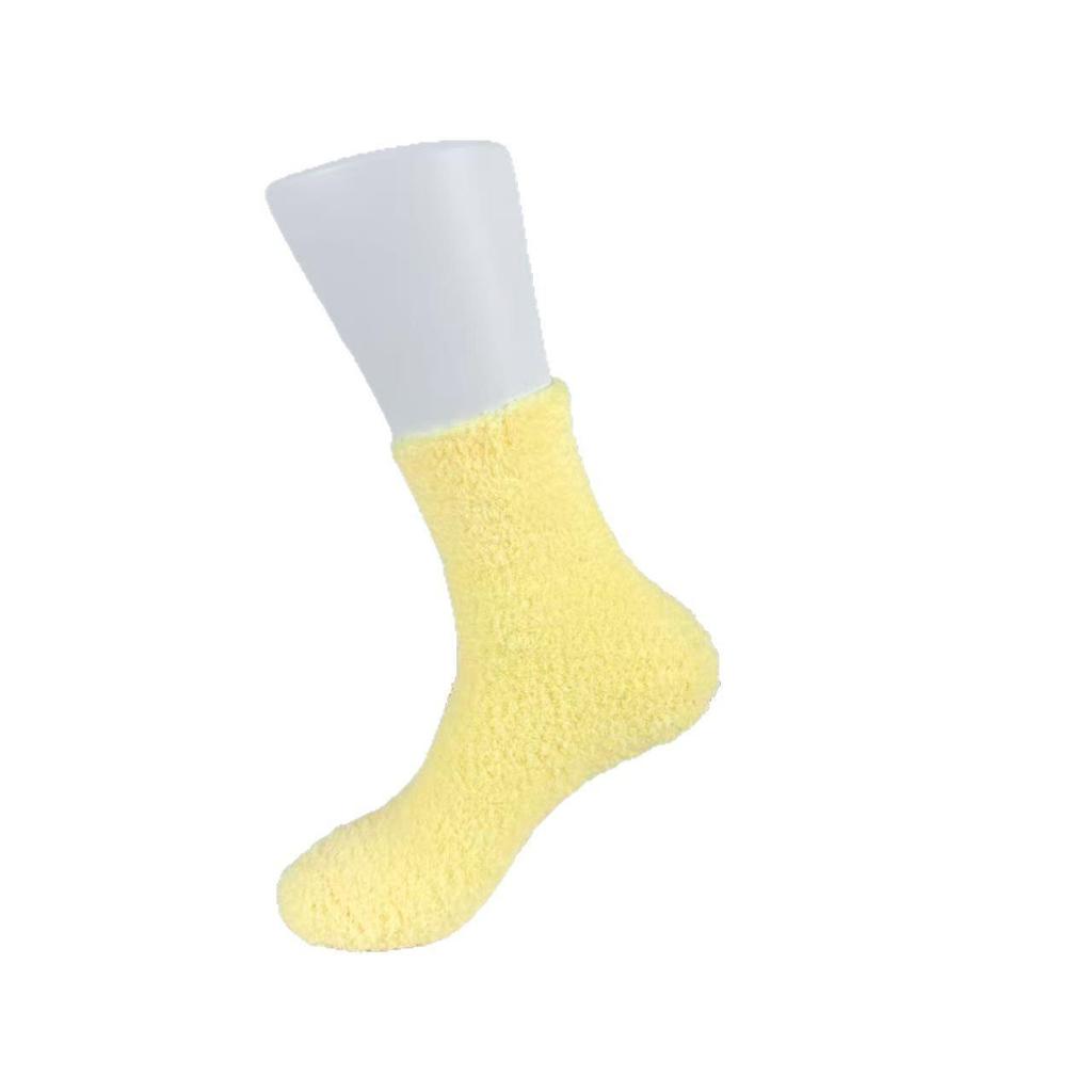 Dámské ponožky z korálového sametu - Jednobarevné, Silné, Pohodlné, Teplé, Poloviční fleecové, Perfektní pro období po porodu a na spaní.