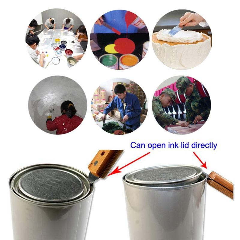 Silk Screen Printing Industrial Ink Spatula Stainless Steel Scraper Blade and Wooden Handle Screen Printing Ink Knife Tool Parts