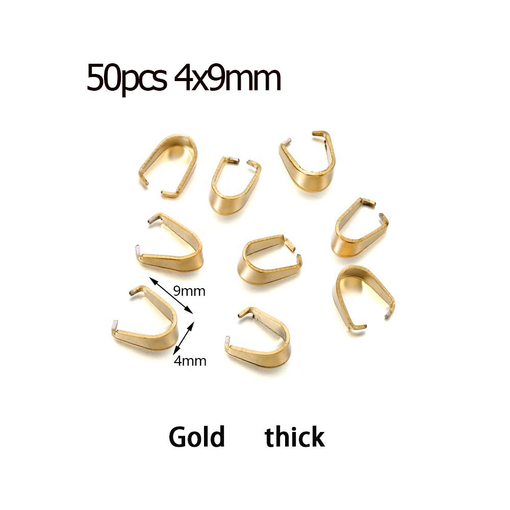 50-100Pcs Stainless Steel Pendant Clasps Hook Clips Bails Bail Bead Necklace Pendants Connectors For Jewelry Making Findings DIY