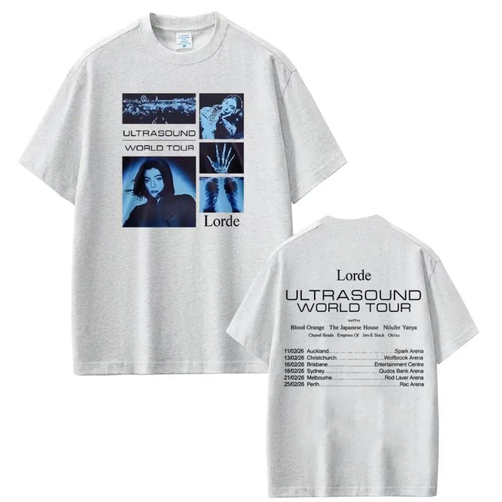 Lorde Ultrasound World Tour 2026 Merch TShirt Women Men Aesthetics Casual Short Sleeve Tees Hip Hop Retro Highquality Tshirt