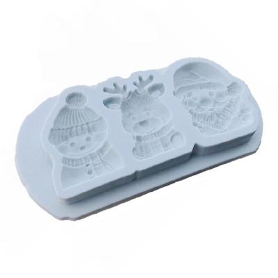 Outil décorateur de gâteau en silicone flocon de neige renne, thème des fêtes, équipement de pâtisserie, design lavable au lave-vaisselle