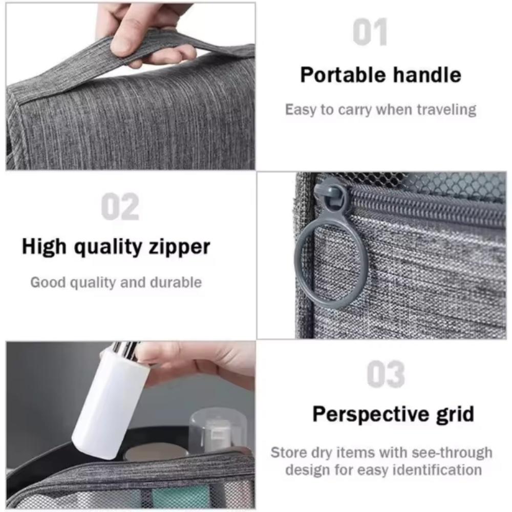 1PC Portable Large Capacity Travel Business Storage Bag for Women and Men Dry and Wet Separation Toiletries Hanging Storage Bag
