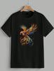 Buntes Phoenix Grafik T-Shirt Flammenvogel Flügel Streetwear Lässiges T-Shirt Unisex