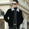 Winter New Men's White Collar Sable Coat Casual Loose Imitation Water Leather Coat for Men