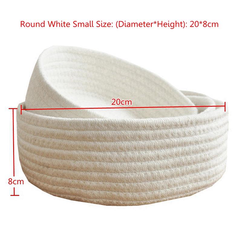 Hand Woven Basket Laundry Basket Storage Office Sundries Handmade Knitting Cotton Hamper