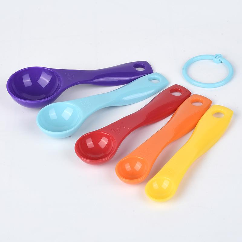 5Pcs/set Plastic Measuring Cups Measure Spoon Kitchen Tool Kids Spoons Measuring Set Tools For Baking Coffee Tea