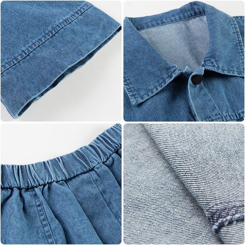 Denim Blue With Jacket Outfit Novelties Light Kit Trends Stylish Woman Shorts