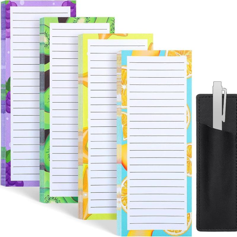 4 szt. Magnetyczny notatnik na lodówkę ze wzorem kwiatowym, przenośny odrywany blok magnetyczny, lista zakupów, planer do domu, kuchni, biura