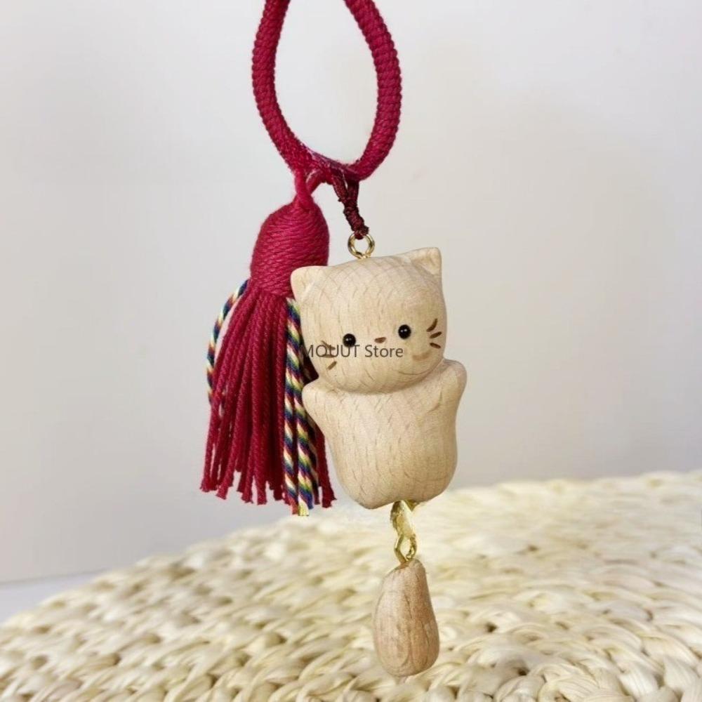 1PC Handcrafted Lying Flat Cat Pendant for Bags Car Accessory Home Decoration Figurines Birthday Gift for Friend