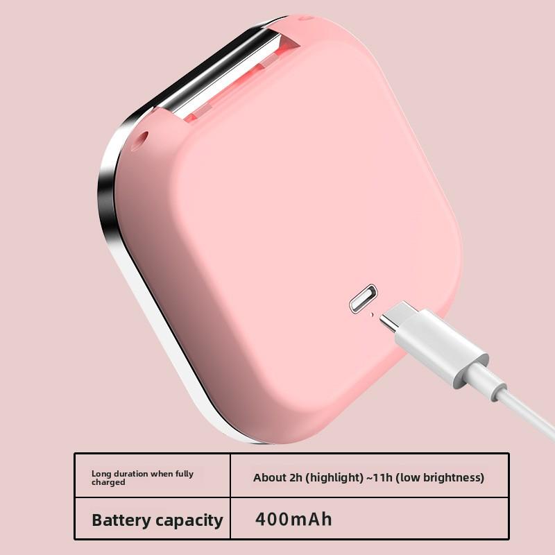 2 Face Sides Touch Compact Led 3 Colors Mini Foldable Cosmetic Charge Makeup Mirror with Light 3X Magnifying Compact Handheld