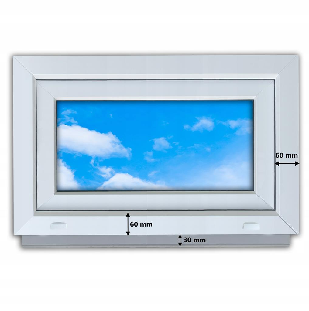 White PVC Window 80X50 Left, New 800X500Mm Double Glazed Tilt-and-Turn Ru