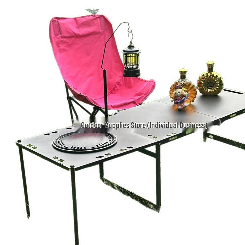 Lightweight Folding Outdoor Carbon Steel Camping Picnic Table