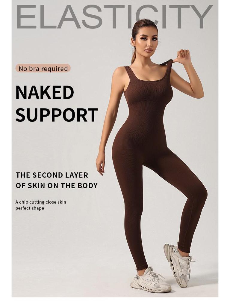 Žebrovaná bezešvá elastická kombinéza: Evropské a americké fitness jógové body