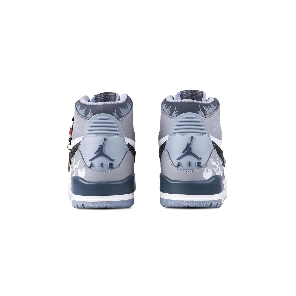 Jordan Legacy 312 High top Vintage Basketball Shoes Men's White Gray AV3922-002(Team152-)