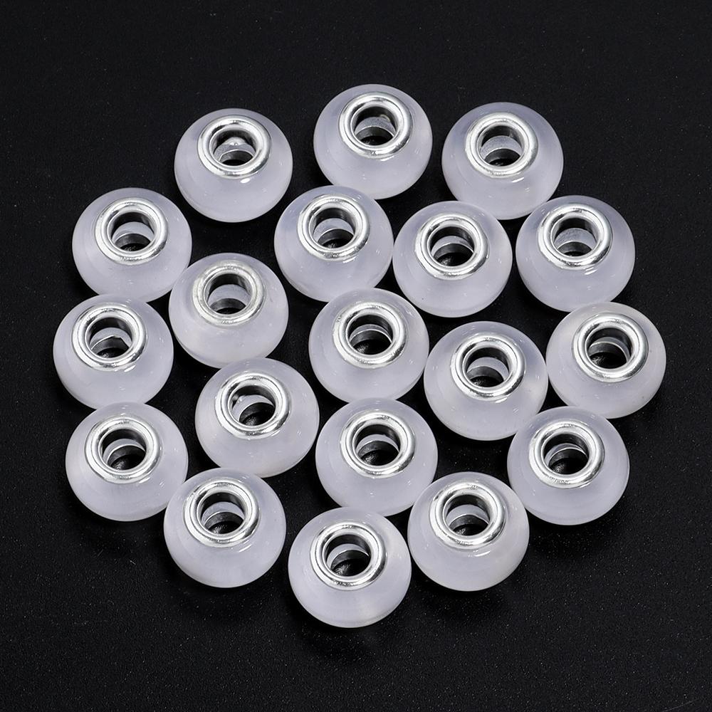 20Pcs Resin Round Large Hole Beads Imitation Cat Eye Stone Glossy Loose Beads for Jewelry Making Findings DIY Bracelet Necklace
