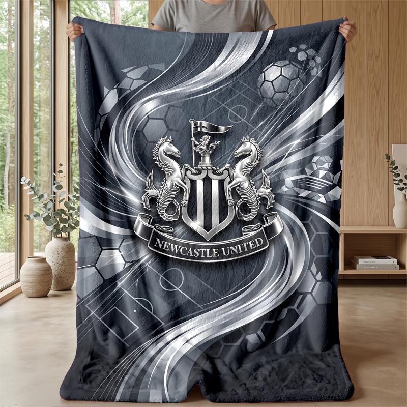 Coperta in Flanella con Stampa del Newcastle United Football, Coperta Morbida Calda Leggera per Divano Letto Campeggio