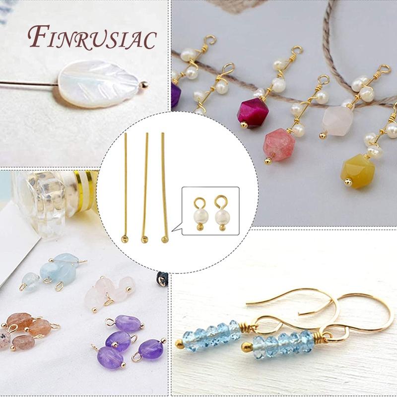 50 Pcs/lot 18K Gold Plated Silver Plated Brass Ball Head Pins For Jewelry Making,Multi Size Ball Head Pin For DIY Earrings