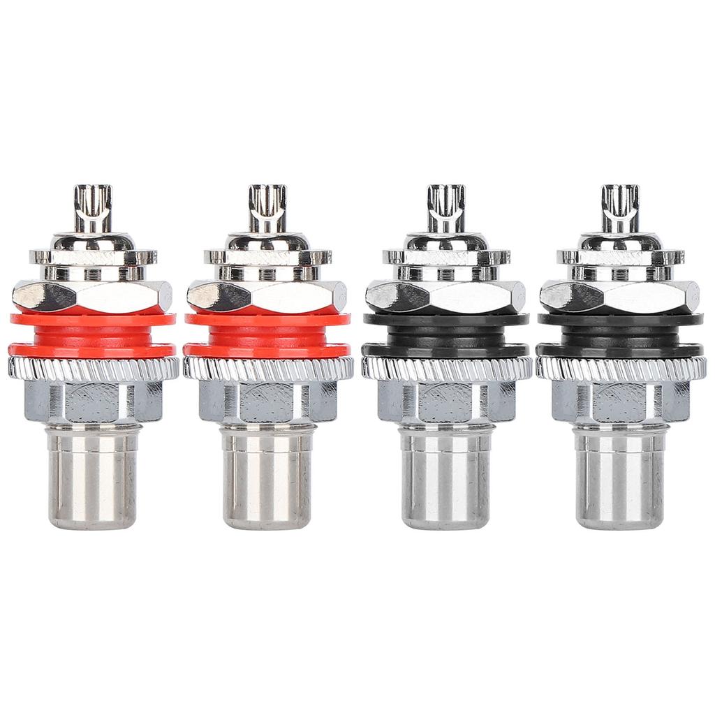 Monoso C401R 4Pcs RCA Socket Terminal Pure Copper Rhodium Plated Signal Terminal