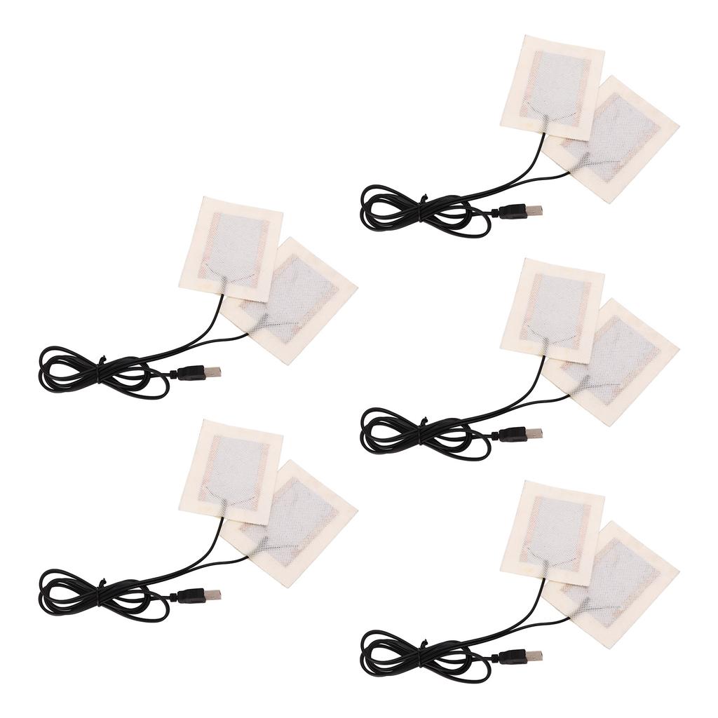 5 PCS DC5V USB Electric Cloth Heater Pad Portable Comfortable Heat Pad for Neck Back Abdomen Lumbar