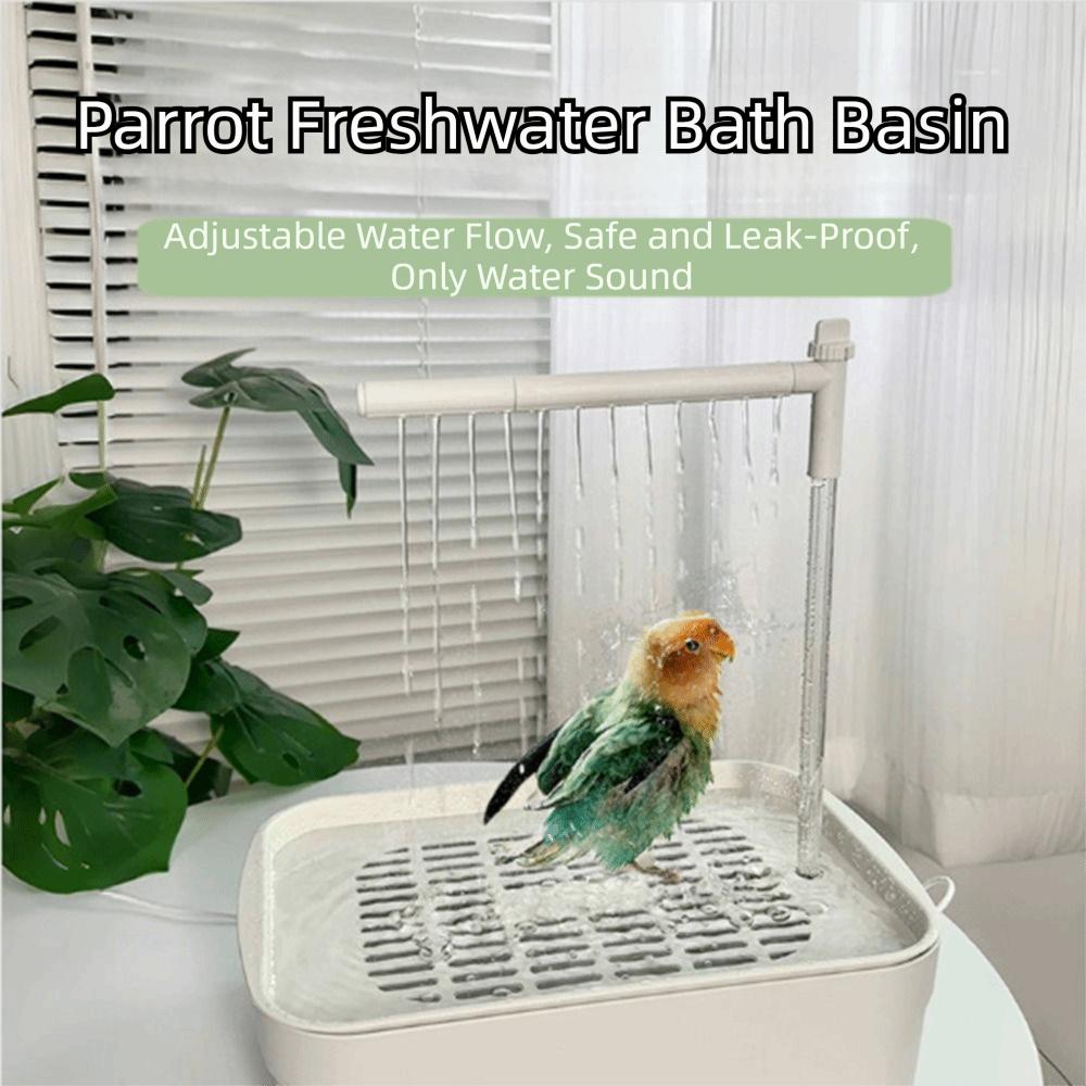 USB Electric Automatic Bird Bath Low-Noise Design Bird Shower Fountain  for African Grey