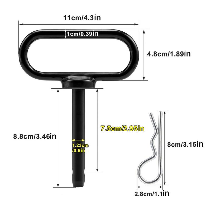 Trailer Hitch Pins 1/2 Inch Securely Hitch Lawn Tow Behind Attachment Hitch Pin Accessories Trailer Gate Pin For Mowers Heavy