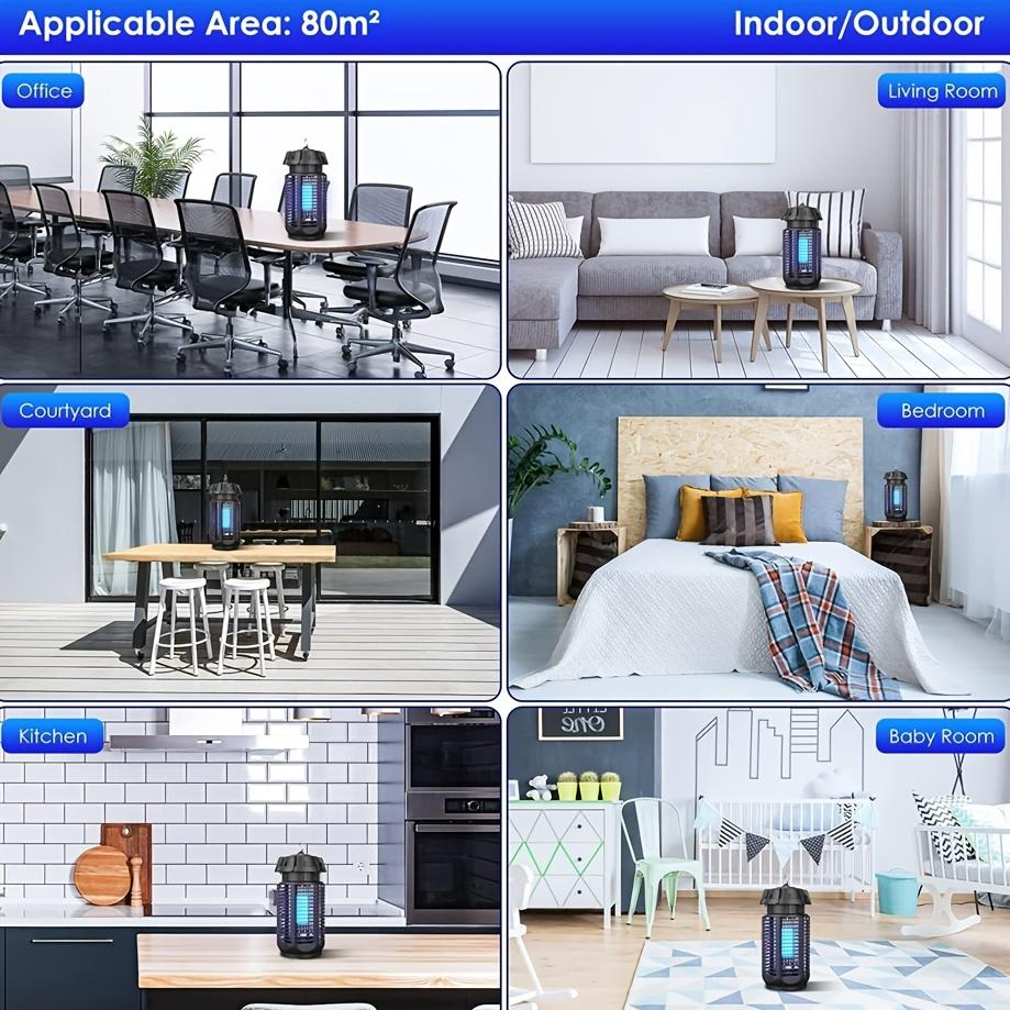 1-teiliger Mückenvernichter, elektrische Mückenvernichtungslampe, 20-W-UV-Licht-Insektenvernichter, 360°-Fliegenvernichtungslampe für den Innen- und Außenbereich